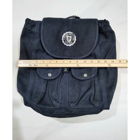 Abercrombie & Fitch Backpback navy blue womens Messenger bag purse Canvas - Picture 12 of 12